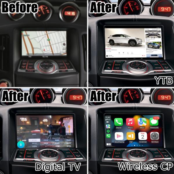 Nissan 370z неразрушающий HD-экран Youtube беспроводная связь carplay Android автоматическое обновление