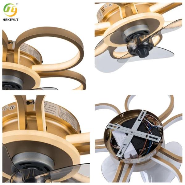 Золото/черный полный потолочный вентилятор СИД металла держателя интегрировали 48W для небольших комнат