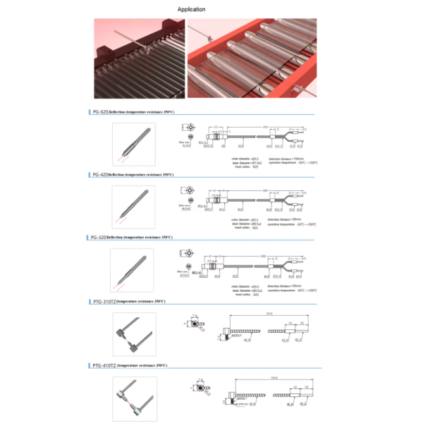 High Temperature Fiber Optic Sensor PG-320 PG-420 PG-620 For Industrial Automation