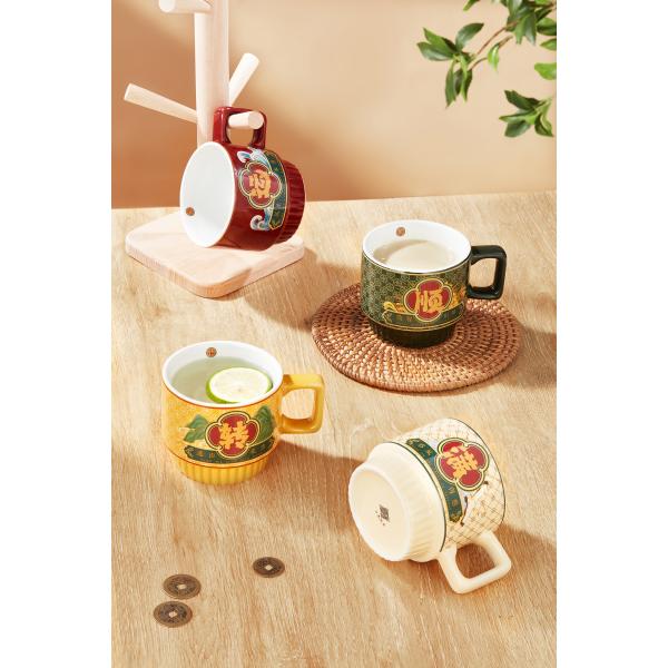 Креативная керамическая кружка в китайском стиле с коробкой для подарков в офисе