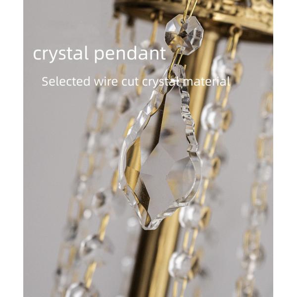 French Court Crystal Chandelier Light Luxury Bedroom Villa Dining Room Vintage Candle Pendant Lights