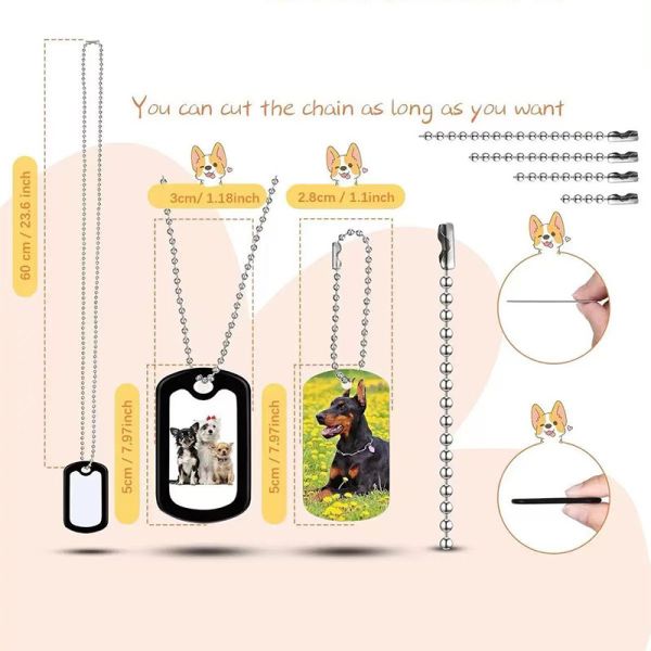 Personalized Blank Stainless Steel ID Metal Dog Tags Name Tag Sublimation Dog Tag Blanks