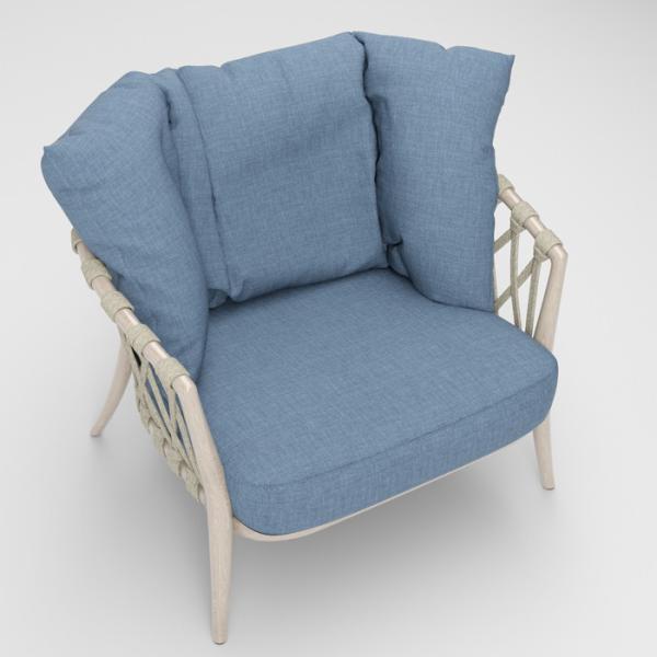 Woven Rope Single Seat UV Resistance Garden Sofa Set
