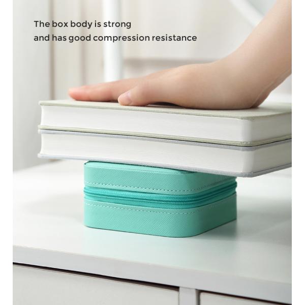 Квадратный ПУ кожаные путешествия ювелирные изделия коробка организатор для кольцов сережки ожерелье Хранилище