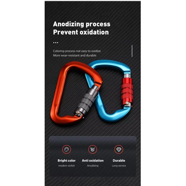 Алюминиевый 30KN D-образный скалолазный крючок