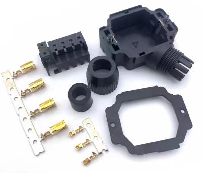Inovance 6-core H-type Servo Motor Connector with Silver/Gold Plated Pins and 1000V Voltage Rating