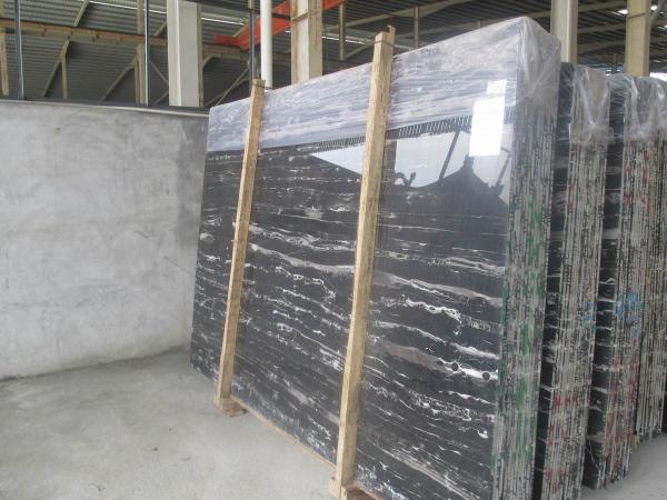 Portoro Black Marble Slab , Solid Surface Marble Sheets For Walls / Floor