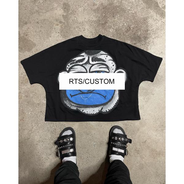 Men's and Women's Oversized T-shirts with Custom RTS Graphic Print in 100% Cotton