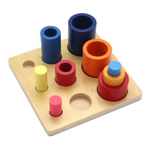 Wooden Early Education Thinking Round Block Develop Children Intelligence Baby Coordination Square Assembled Toy