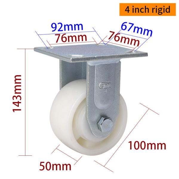 4 Inch Caster Wheels Heavy Duty 380kg Plate TPU Caster 734-26