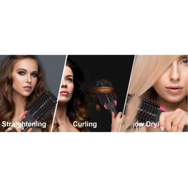 Hair Dryer Hot Air Brush Styler Volumizer Hair Straightener Curler Comb Roller Ceramic Household Use Electric Ion Blow Dryer