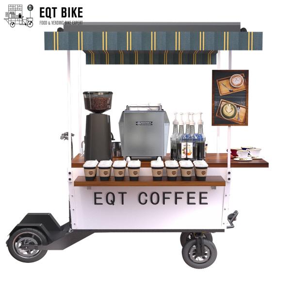 18KM/H Vending Scooter Box Structure Coffee Bike Cart