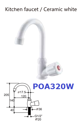 Kitchen Ceramic White Metering Toilet Hand Faucet