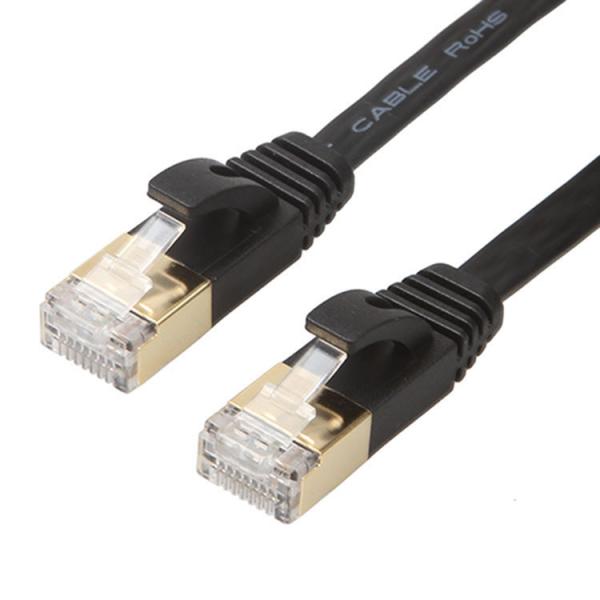 Cat6 UTP Ethernet Lan Cables Flat Short Black Color For Computer