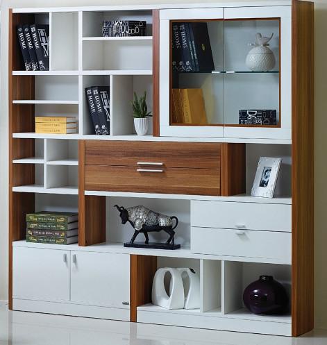 Simple Full Bedroom Furniture Sets / Melamine Bookcase With Multi - Fuction Cabinet