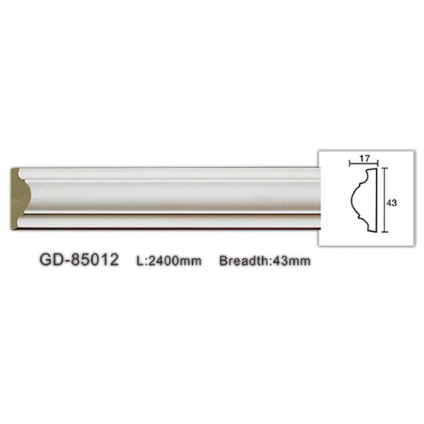 GD-85012 43mm New Arrival Eco-Friendly House Redecoration Urethane Plain Polythurethane Ceiling Moulding
