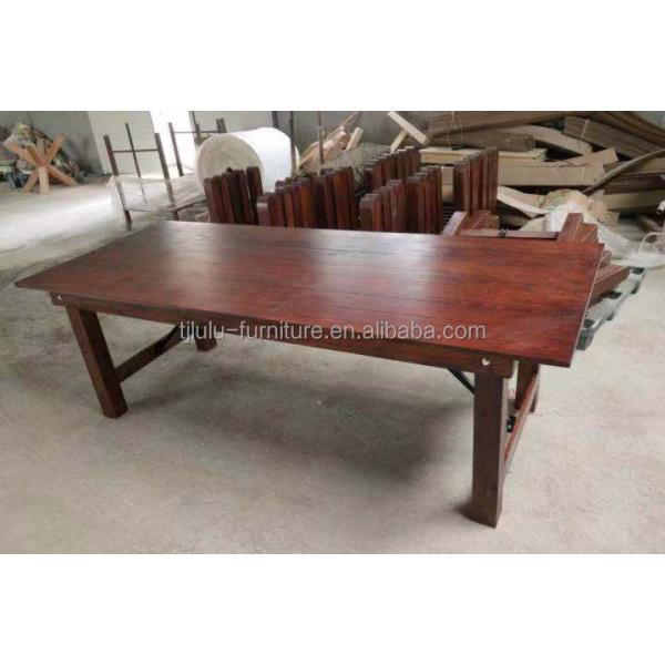 Mail Packing Y Wood Folding Table for Rent at Wedding and Party Celebrations