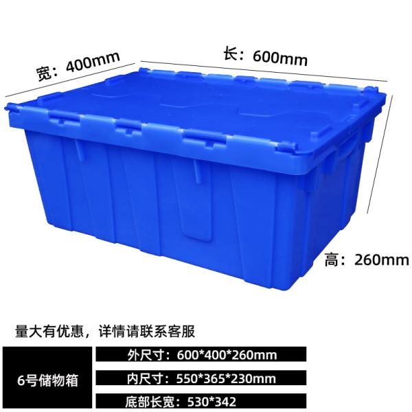 HOT Sale Heavy Duty Logistic Nestable Stackable Plastic Storage Moving Boxes Turnover Tote Box Attached Lid Container