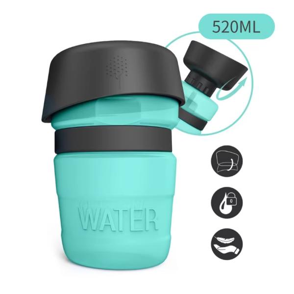 Portable Squeeze Dog Water Bottle 500ml Dog Water Drinking Bottle Blue / Pink