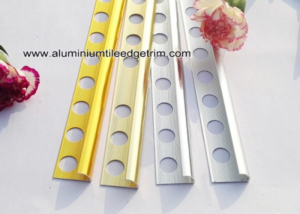 Aluminum Alloy Corner Bead Wall Tile Edge Trim Profiles With Round Corner