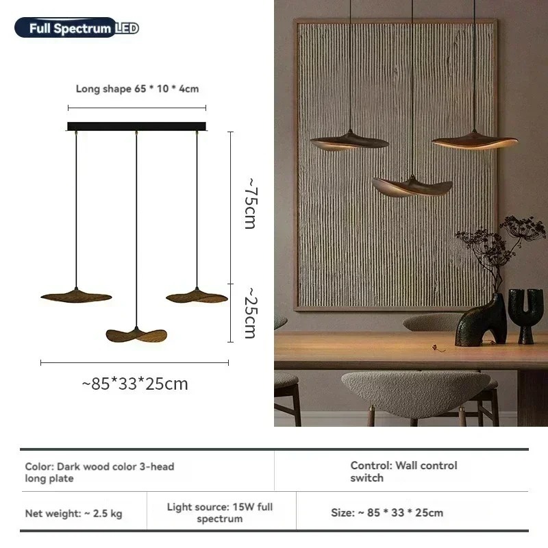 Japanese Wabi-sabi Style Retro Solid Wood Staircase Chandelier(WH-NC-156)
