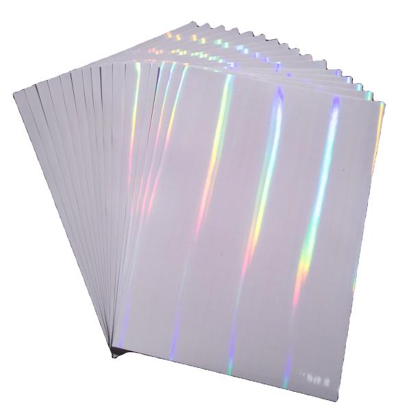 Película de laminación en frío holográfica autoadhesiva transparente tamaño A4, buena adherencia, Pilar de Luz