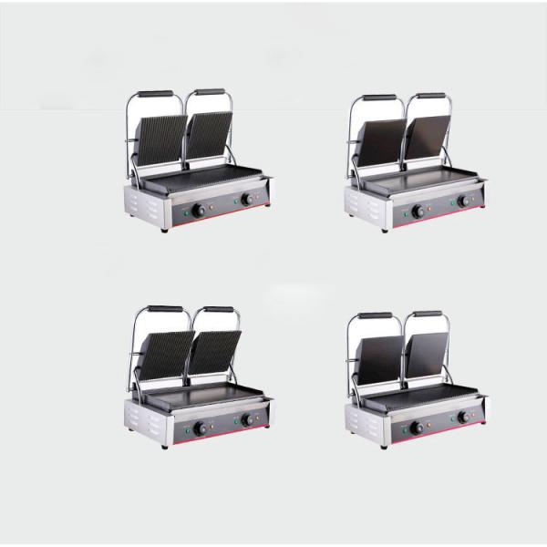 Hotel Cozinha Grill de aço inoxidável Design de porta Multi-cozinha Grill de contato de dois lados 220V