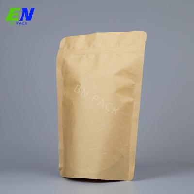 Resealable Without Print Brwon Kraft Paper Stand Up Bags