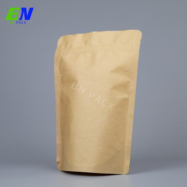 Zipper Top Compostable Kraft Pouches Resealable Customized Color