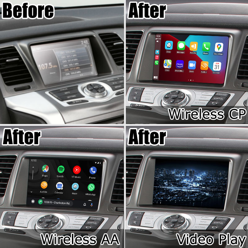 Подъем экрана мультимедиа HD беспроводного Carplay андроида Nissan Murano Z51 автоматический