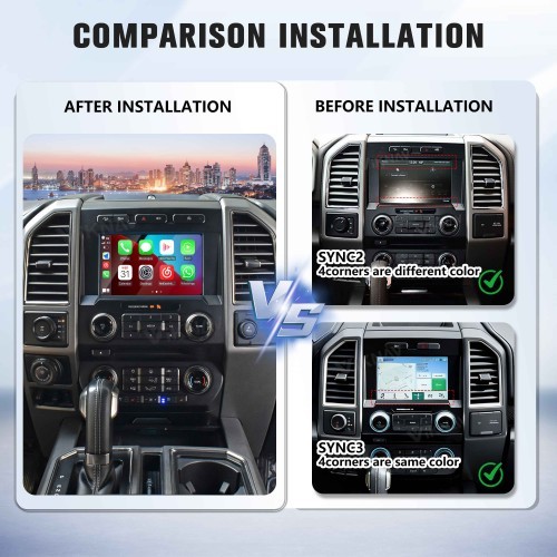 Upgrade Android Box For Ford F150 2015-2022 Wireless Carplay Touch Screen GPS Navigation Multimedia player Auto Stereo Head Unit SYNC2 and SYNC3