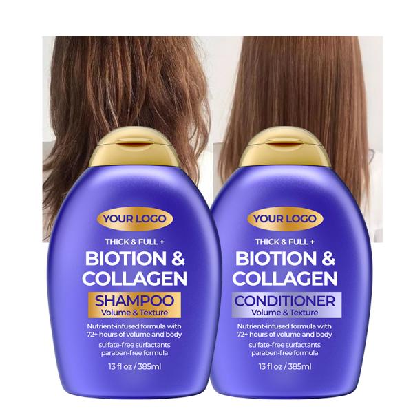 Fortalecer el cabello Prevenir la pérdida del cabello Biotina colágeno Shampoo para el cabello y acondicionador Set 2 piezas Set de cuidado del cabello