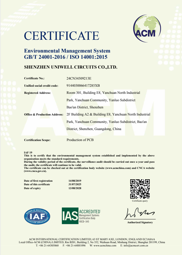 Bicheng Electronics Technology Co., Ltd Certifications
