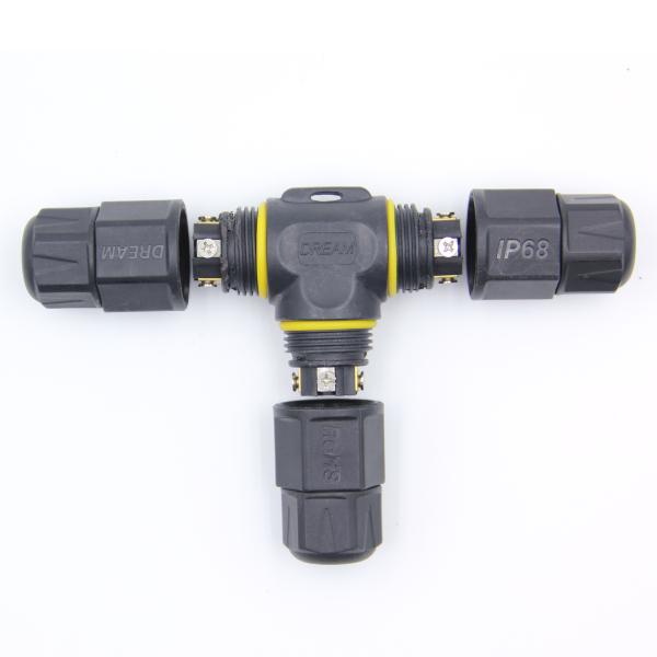 3 Pole Wire T-Type Outdoor LED Plastic IP68 External Electrical 2/3/4/5/6 Pin Screw Connector Circular IP68 Waterproof Connector