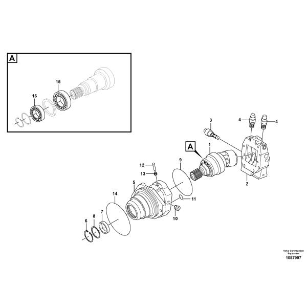 Assy прибора перемещения экскаватора мотора VOE14569653 перемещения Vol-vo EC460 применяется для Vol-vo