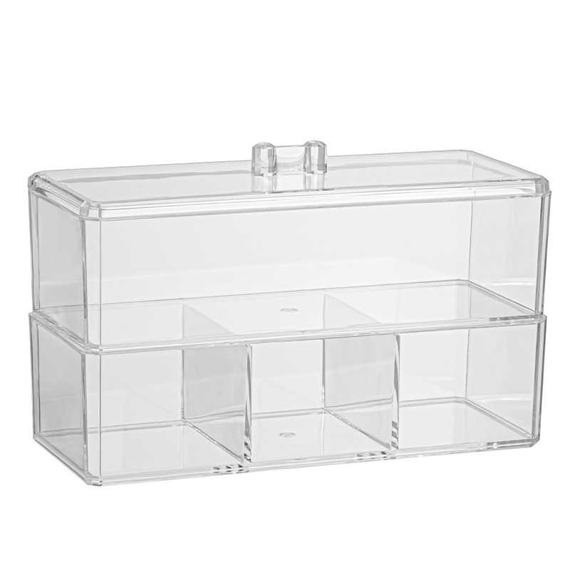 Custom-made Acrylic Multi-functional Dustproof Tea Bag Storage Box with Lid Container