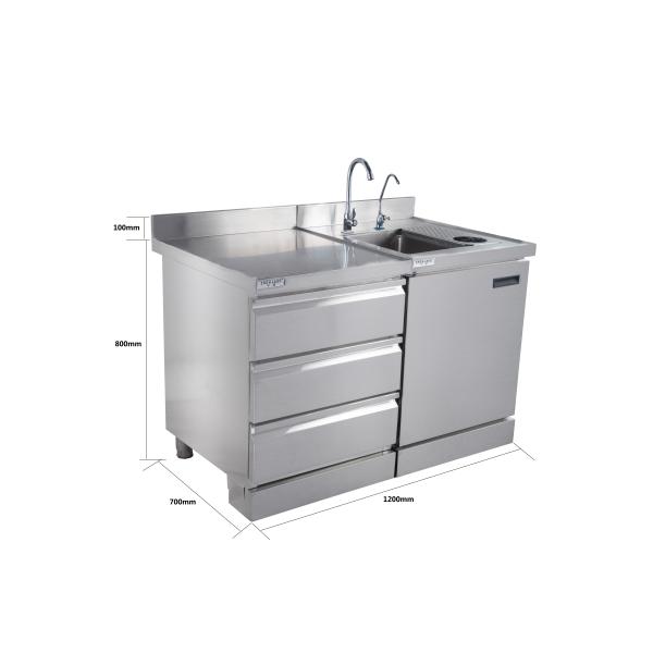 Изготовленная на заказ кухня Ворктоп нержавеющей стали, космос счетчика Адвокатуры нержавеющей стали большой