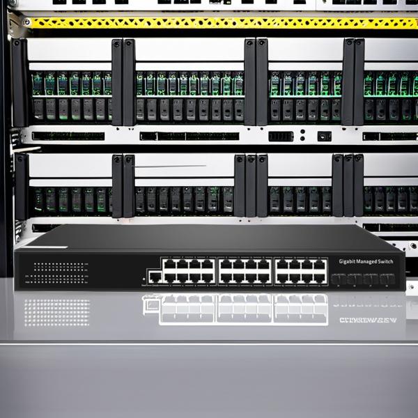 Commutateur Ethernet Gigabit géré par 24 ports 1000 Mbps Poe SG3000-MG-24N4F avec mode de communication Full-Duplex Half-Duplex