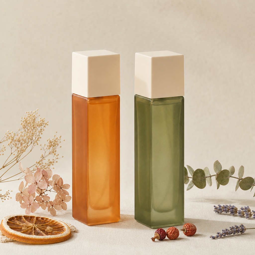 100ml Glass Perfume Bottles Frosted Gradient Rectangle Spray Wholesale Custom