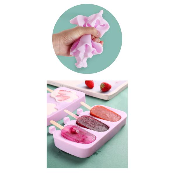BPA Free Customized Design Silicon Ice Cream Popsicle Mold Making with Stick