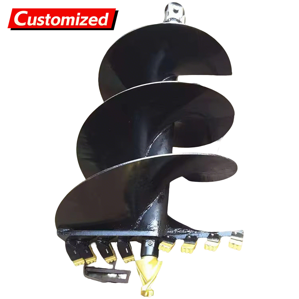 Custom Drilling Machine Auger Bits Drill Attachments for Compact Excavators Hydraulic Drill Bits Hydraulic Drill Drives Excavator , Tractor , Jack , Backhoe