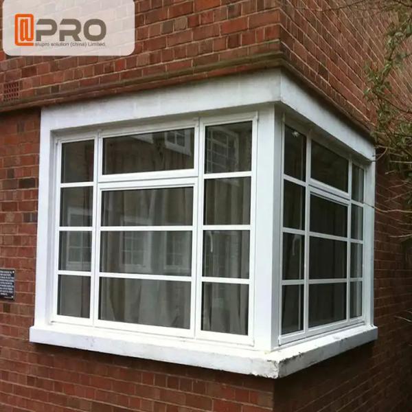 Burglarproof Aluminum Casement Windows With Flyscreen Georgian Bar Glass Bay Windows