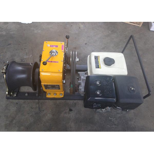 Petrol Engine Cable Pulling Winch / Belt Driven Cable Hoist Puller 100kg