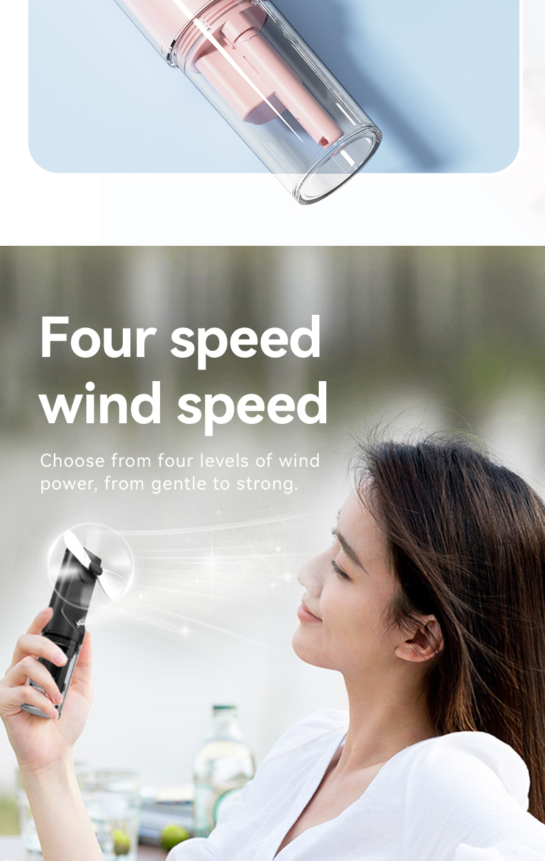 New Fans Hot Summer Handheld Spray Mini Cooling Foldable Fan USB Rechargeable Portable Folding Mist Fan With Water Portable