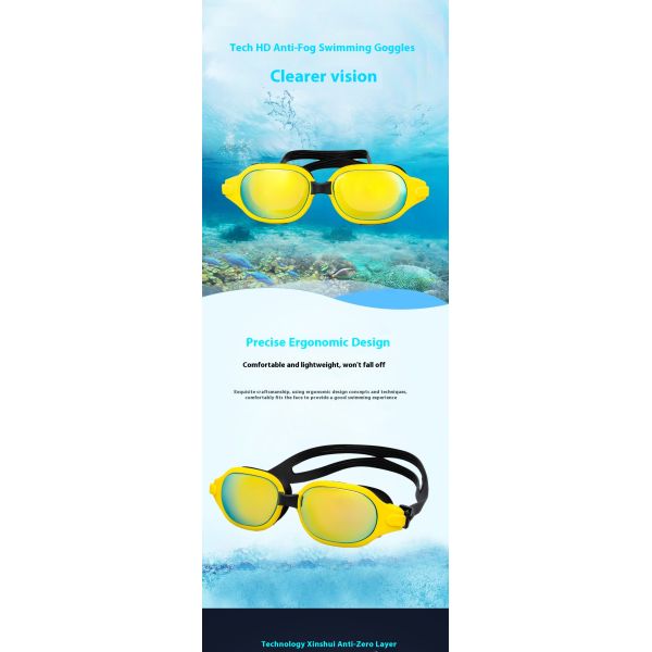 Factory Direct Selling Customized Logo UV Protection Competition Swimming Goggles for Adults