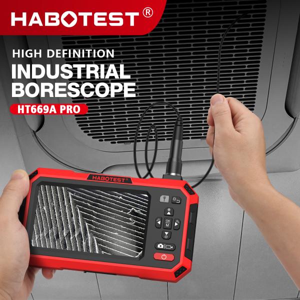 HABOTEST HT669A PRO 5-inch dual-lens endoscope 7MM Automotive Mechanical Sewer Pipe Inspection Camera Video Industrial Endoscope