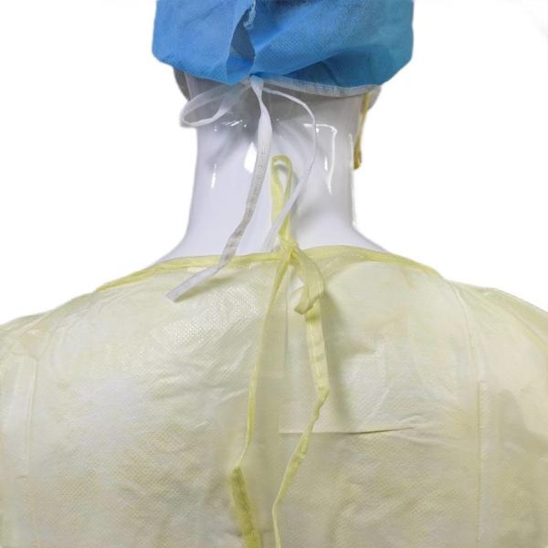 Chemotherapy Gowns Disposable Yellow Color Waterproof Medical Surgical Isolation Gown
