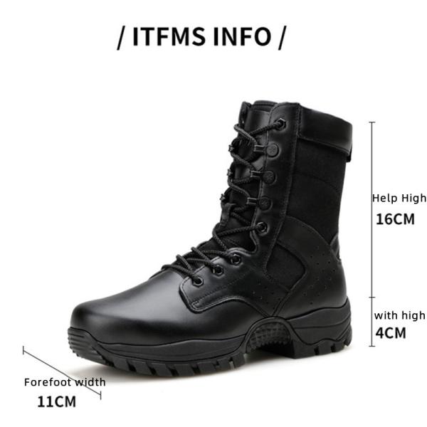 Hiking Waterproof Outdoor High Top Black Leather Boots Mens Boots Casual Leather