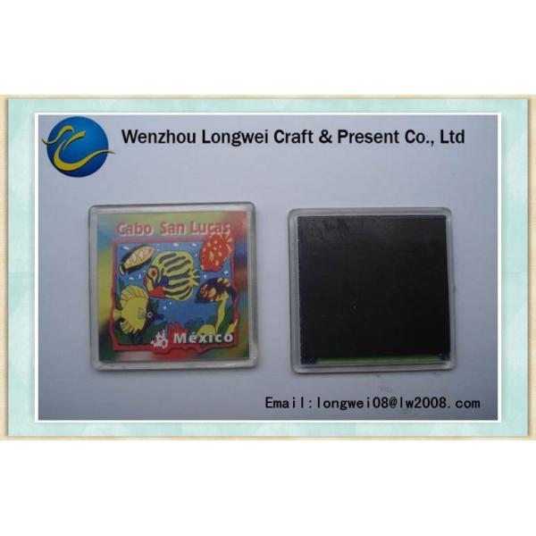 Paper Inside Clear Crystal Acrylic Fridge Magnet Thermometer