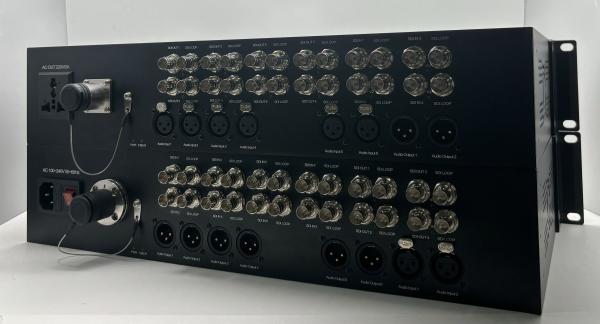 12 Channel 3G-SDI to Fiber Converter with 8CH XLR Audio, Lemo Connector, including Transmitter and Receiver